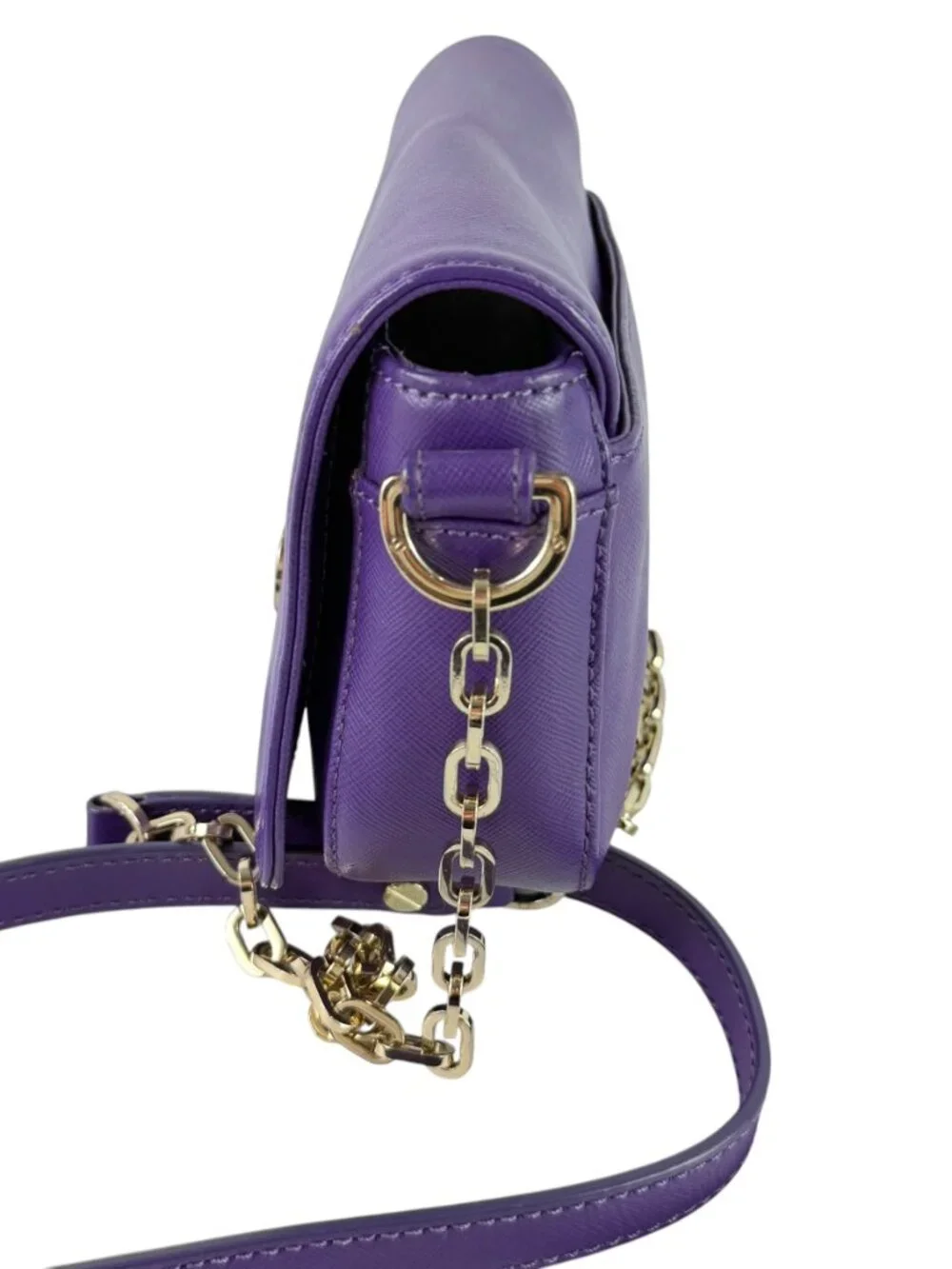 TORY BURCH Robinson Purple Saffiano Leather Crossbody Shoulder Bag